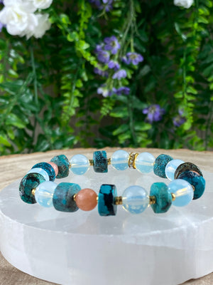 Turquoise and Opalite Bracelet