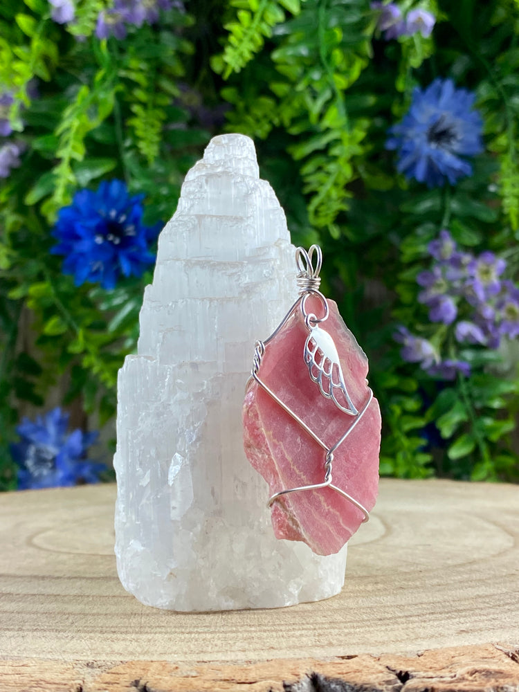 Rhodochrosite Wire Wrapped Pendant