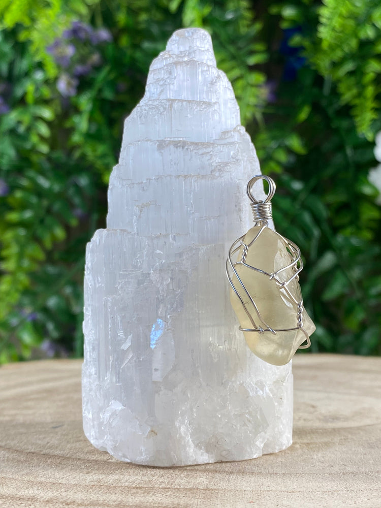 Libyan Tektite Wire Wrapped Pendant