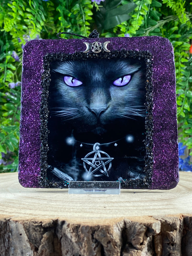 Black Cat Art On Slate