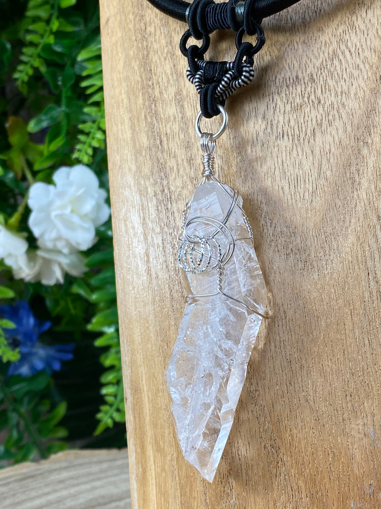 Sacred Rose Lemurian Faden Wire Wrapped Pendant