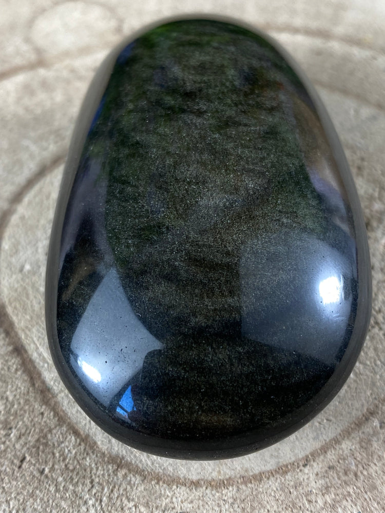 Sheen Obsidian Palm Stone