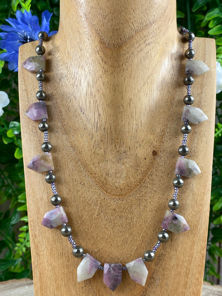 Ruby in Quartz and Pyrite Necklace