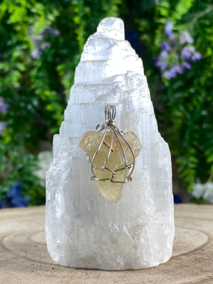 Libyan Gold Tektite Wire Wrapped Pendant