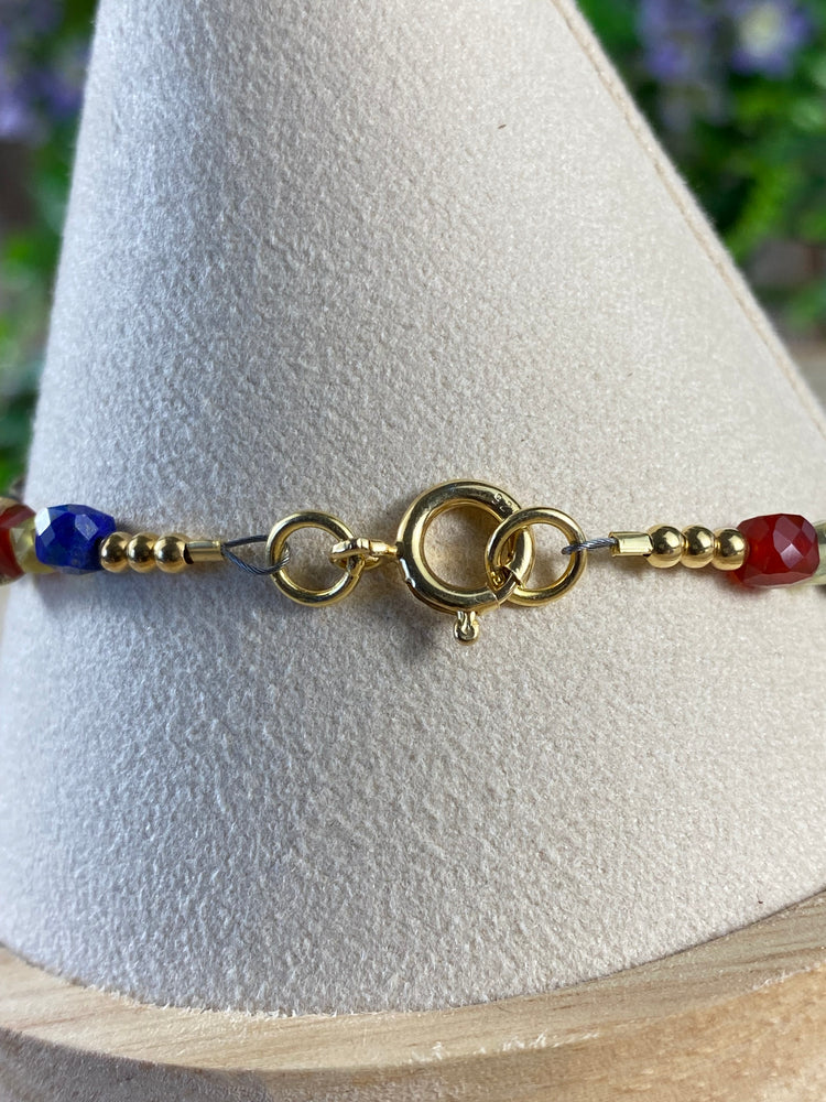 Lapis Lazuli, Carnelian, Opal Bracelet