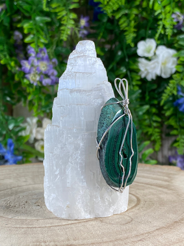 Malachite Wire Wrapped Pendant