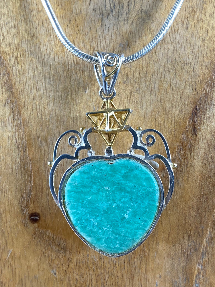 Amazonite Heart Pendant