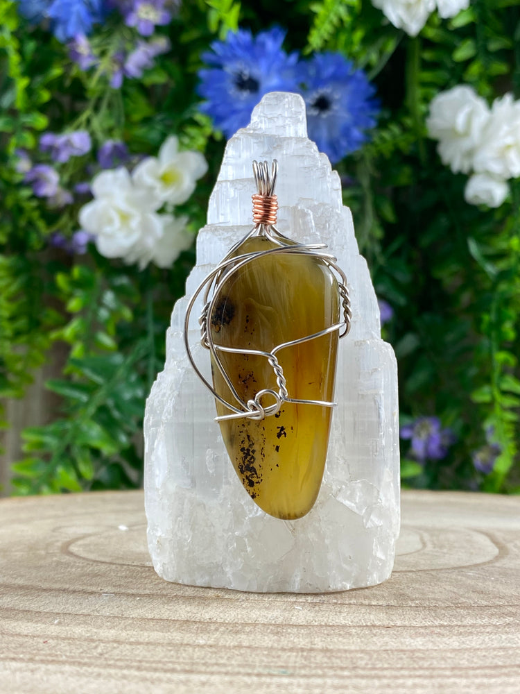 Golden Opal Wire Wrapped Pendant