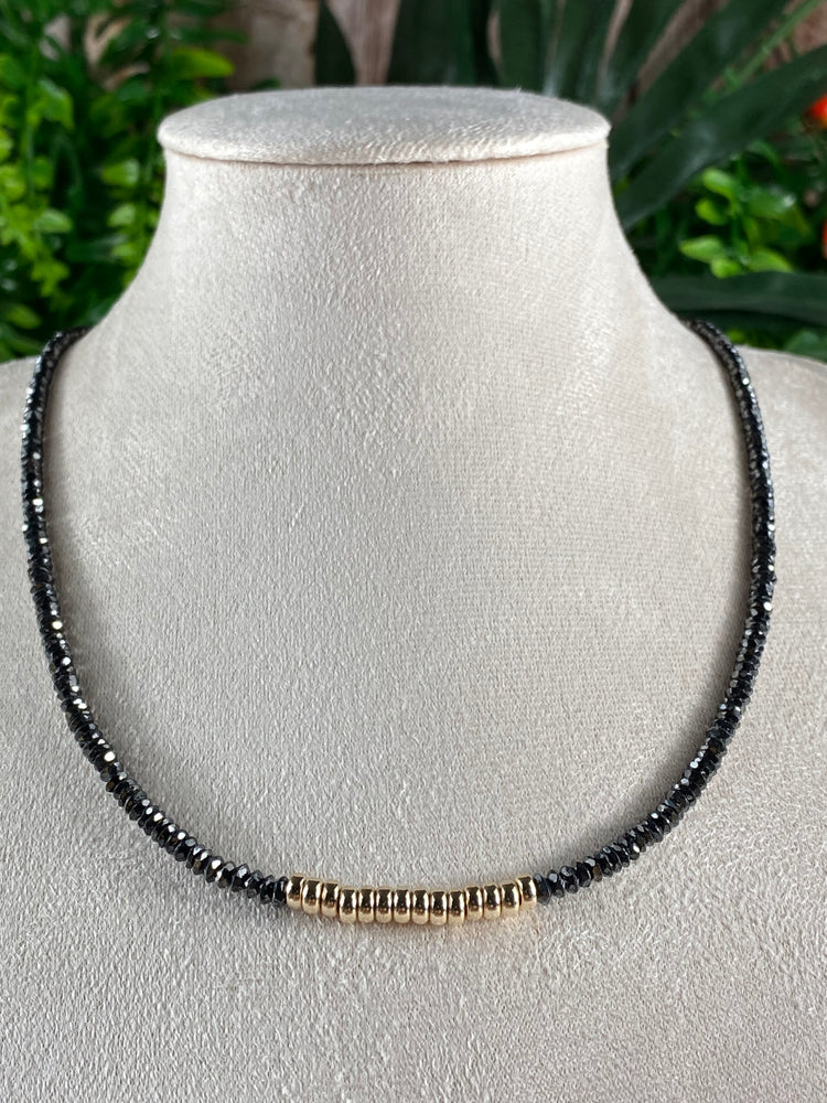 Black Diamond 9ct Gold Necklace