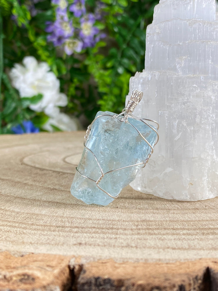 Blue Topaz Wire Wrapped Pendant