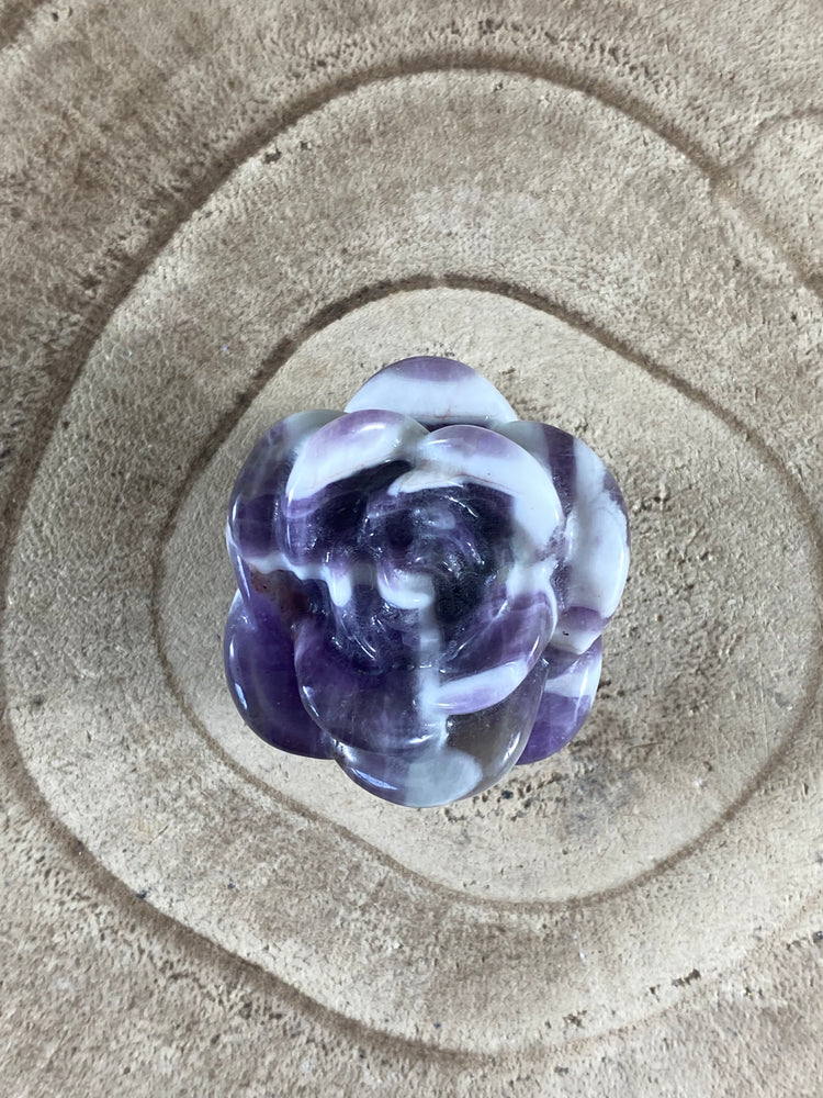 Chevron Amethyst Rose Carving