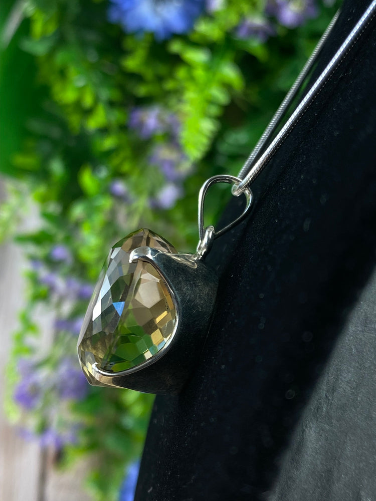 Faceted Lemon Quartz Pendant