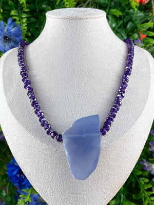 Amethyst And Blue Chalcedony Necklace