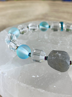 Labradorite And Rock Crystal Bracelet