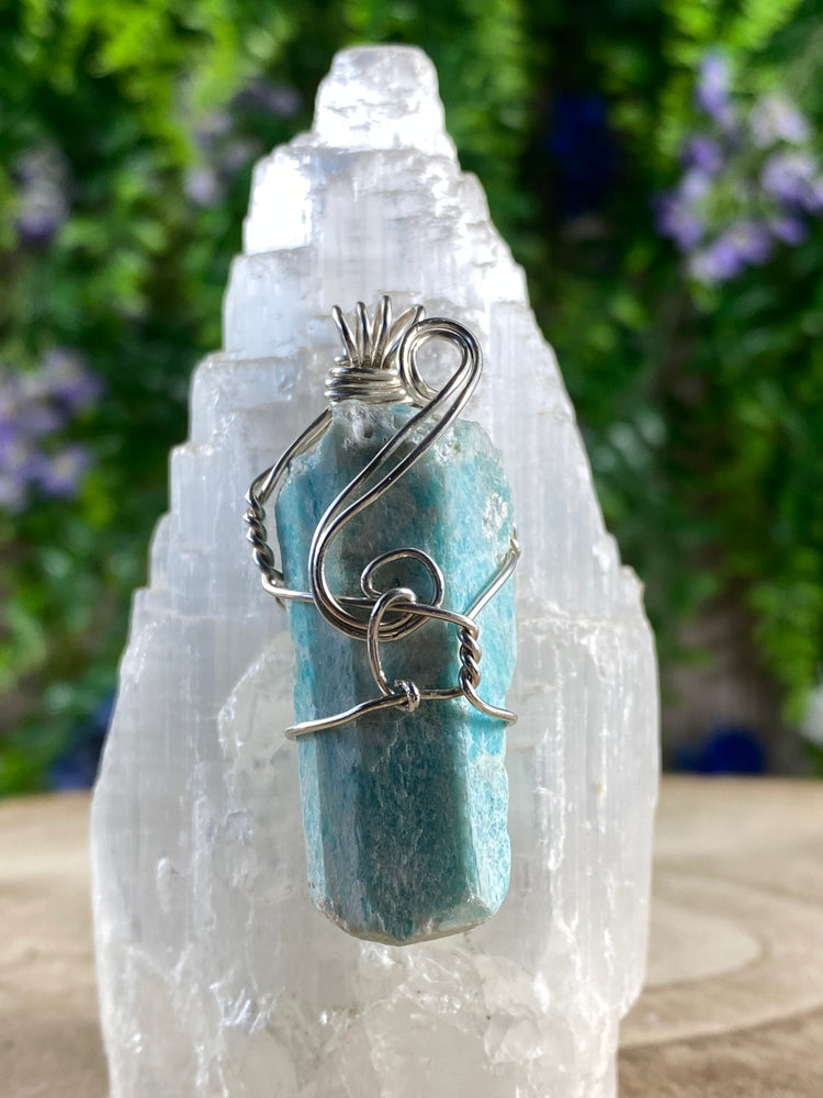 Amazonite Wire Wrapped Pendant