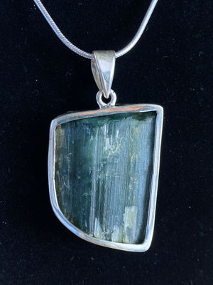 Raw Green Tourmaline Pendant
