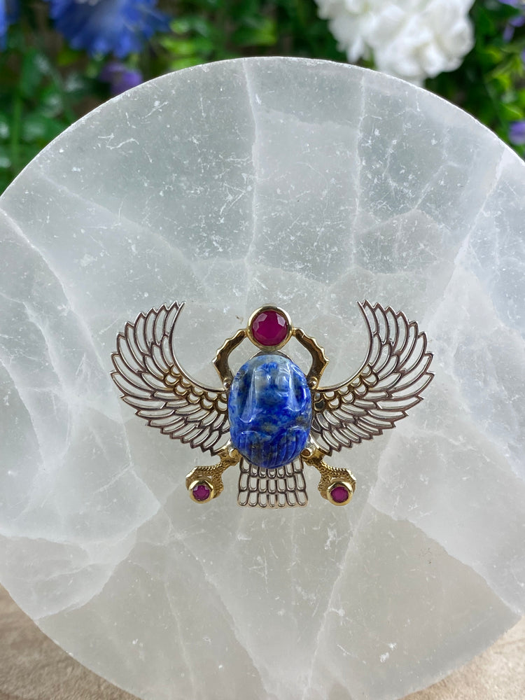 Lapis Lazuli Scarab Beetle Pendant