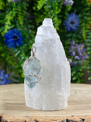 Blue Topaz Wire Wrapped Pendant