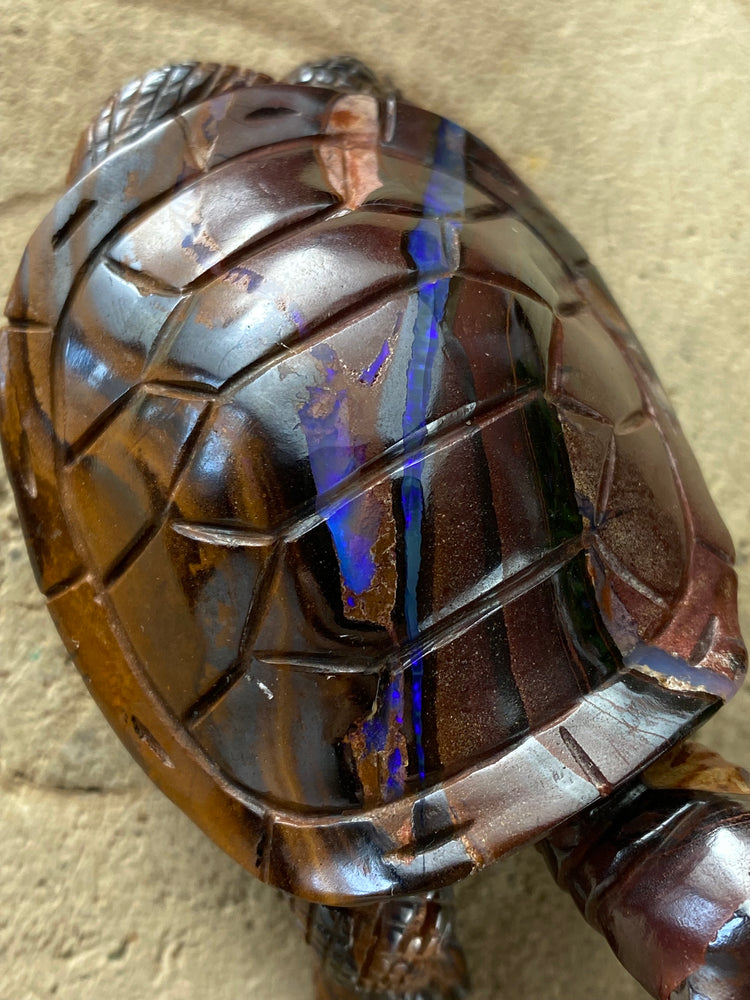 Boulder Opal Frog Carving