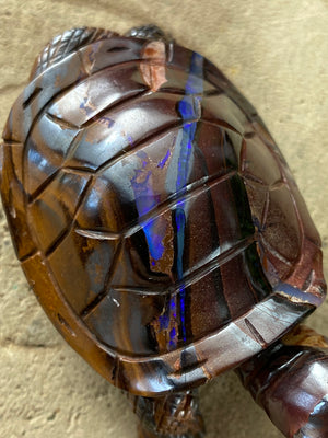 Boulder Opal Frog Carving