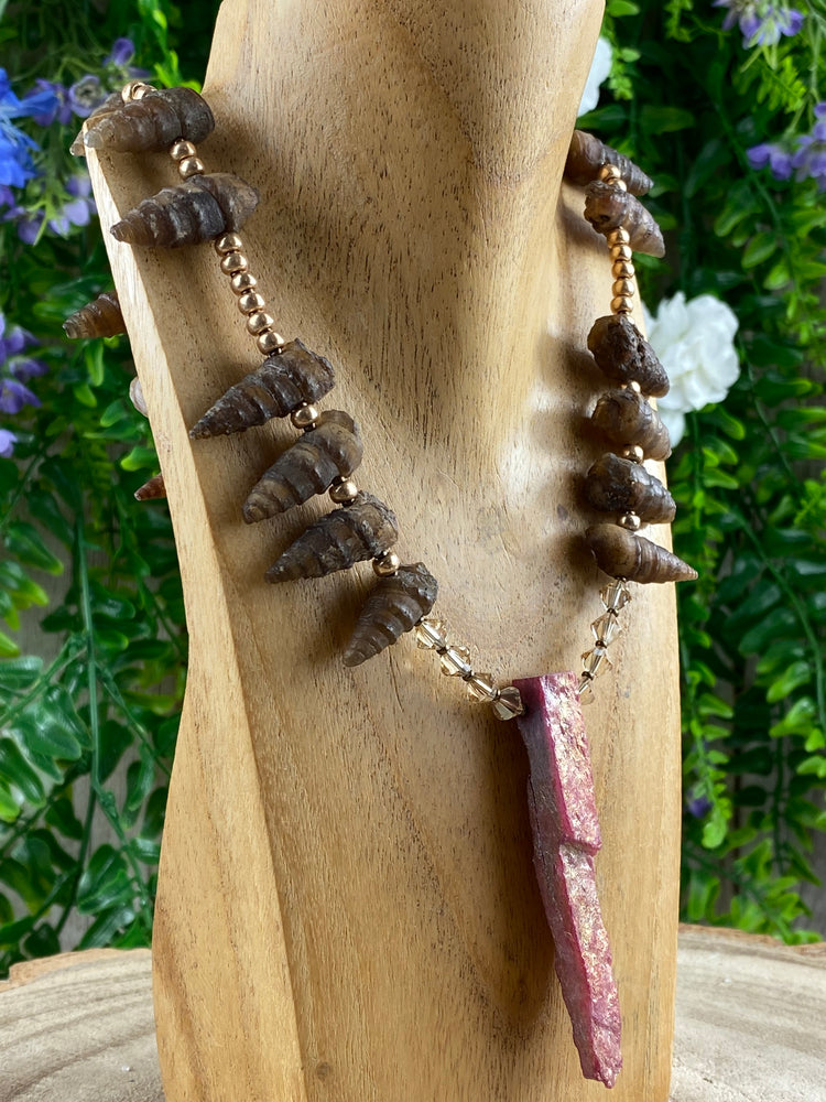Gypsum and Shell Necklace