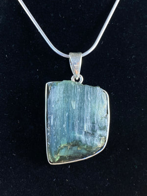 Raw Green Tourmaline Pendant