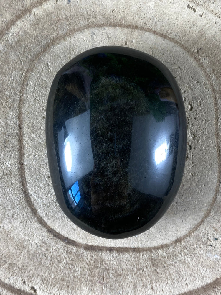 Sheen Obsidian Palm Stone