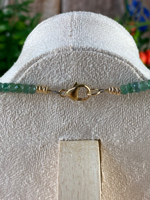 9ct Gold Emerald Necklace