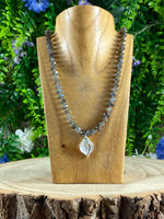 Labradorite And Topaz Shell Necklace