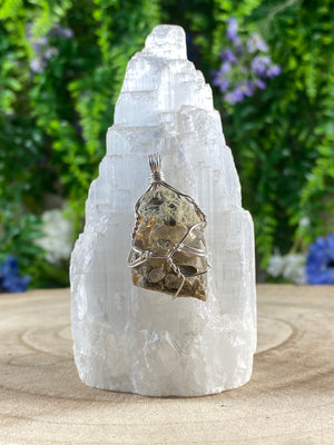 Natural Opal Wire Wrapped Pendant