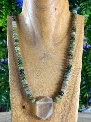 Green Tourmaline And Aquamarine Necklace