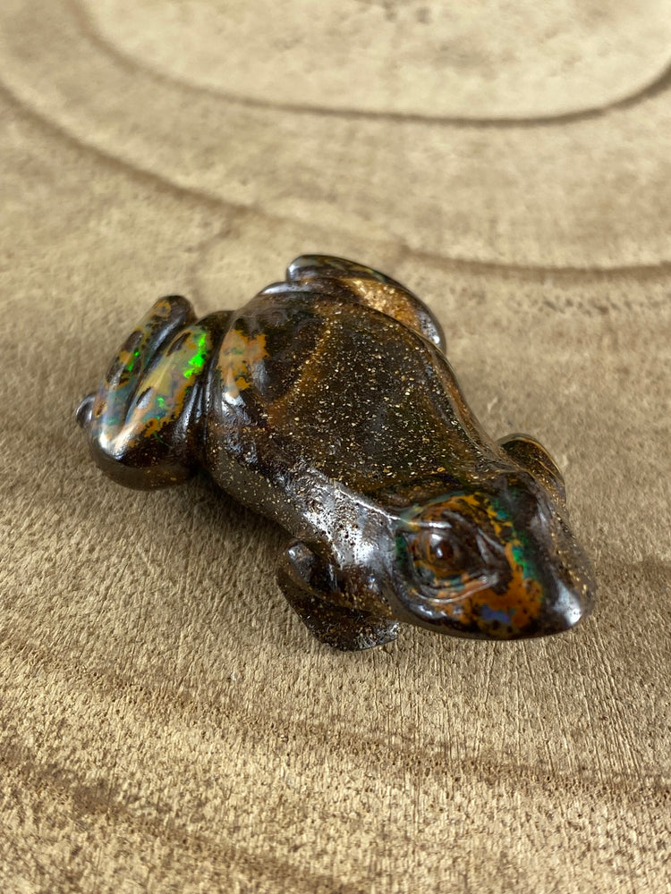 Boulder Opal Frog Carving