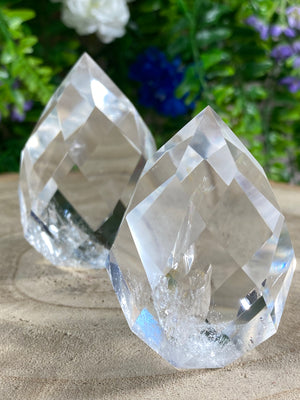 Clear Quartz Faceted Flame