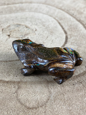 Boulder Opal Frog Carving