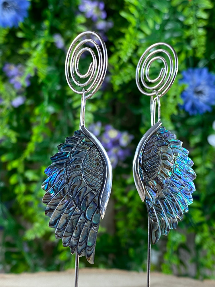 Abalone Shell Angel Wing Earrings