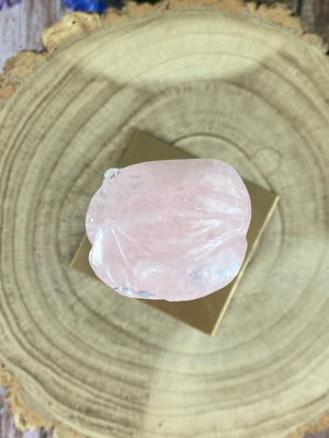 Rose Quartz Rose Carving On Stand