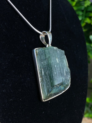 Raw Green Tourmaline Pendant
