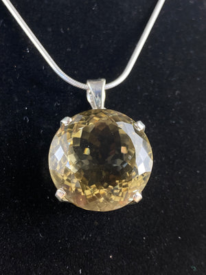 Faceted Lemon Quartz Pendant