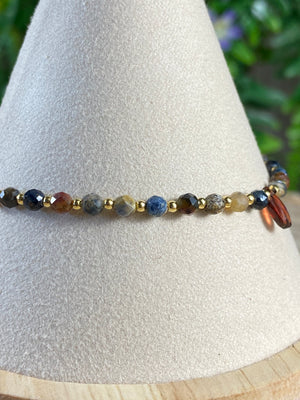 Pietersite And Garnet Bracelet