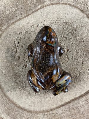 Boulder Opal Frog Carving