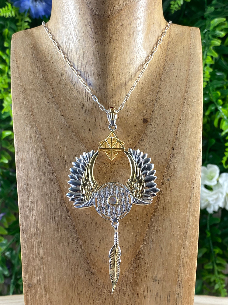 Winged Flower of Life Pendant