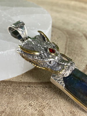 Labradorite Dragon Pendant