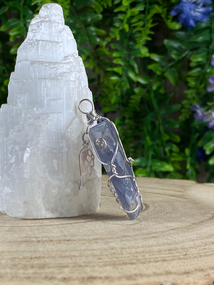 Chalcedony Wire Wrapped Pendant