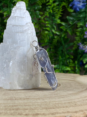 Chalcedony Wire Wrapped Pendant