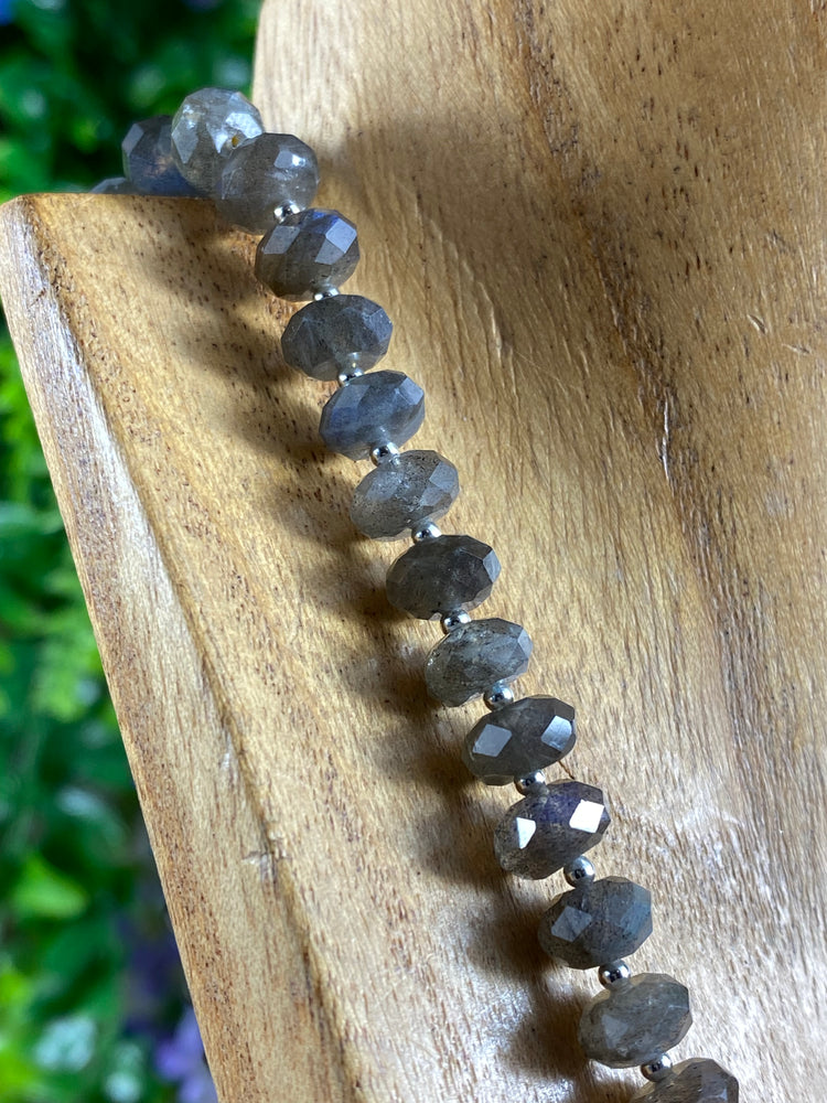 Labradorite And Topaz Shell Necklace