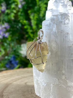 Libyan Gold Tektite Wire Wrapped Pendant