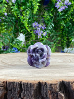 Chevron Amethyst Rose Carving