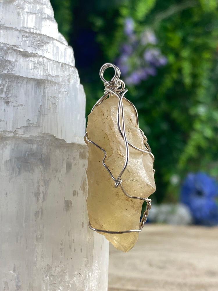 Libyan Gold Tektite Wire Wrapped Pendant