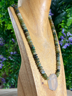 Green Tourmaline And Aquamarine Necklace