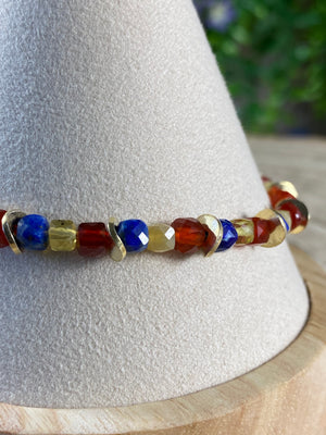 Lapis Lazuli, Carnelian, Opal Bracelet